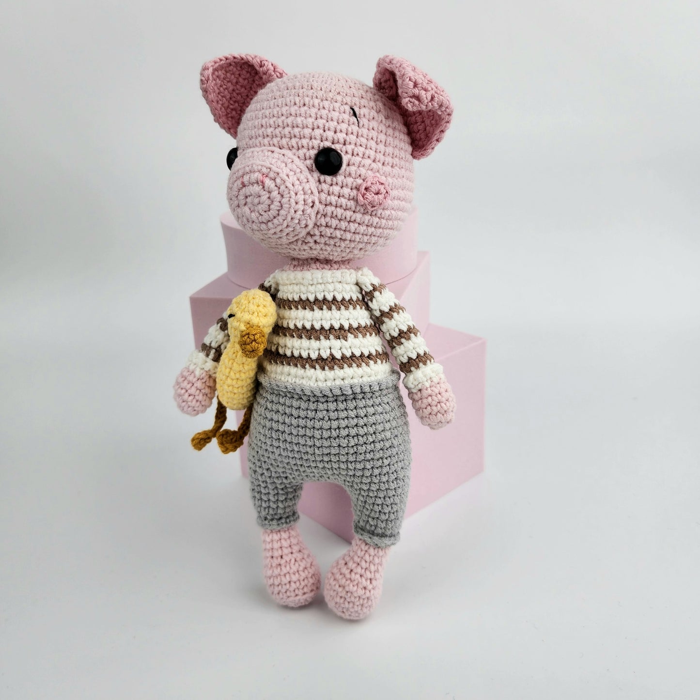 Peter the Pig - Handmade Crochet Soft Toy - Ready to Ship