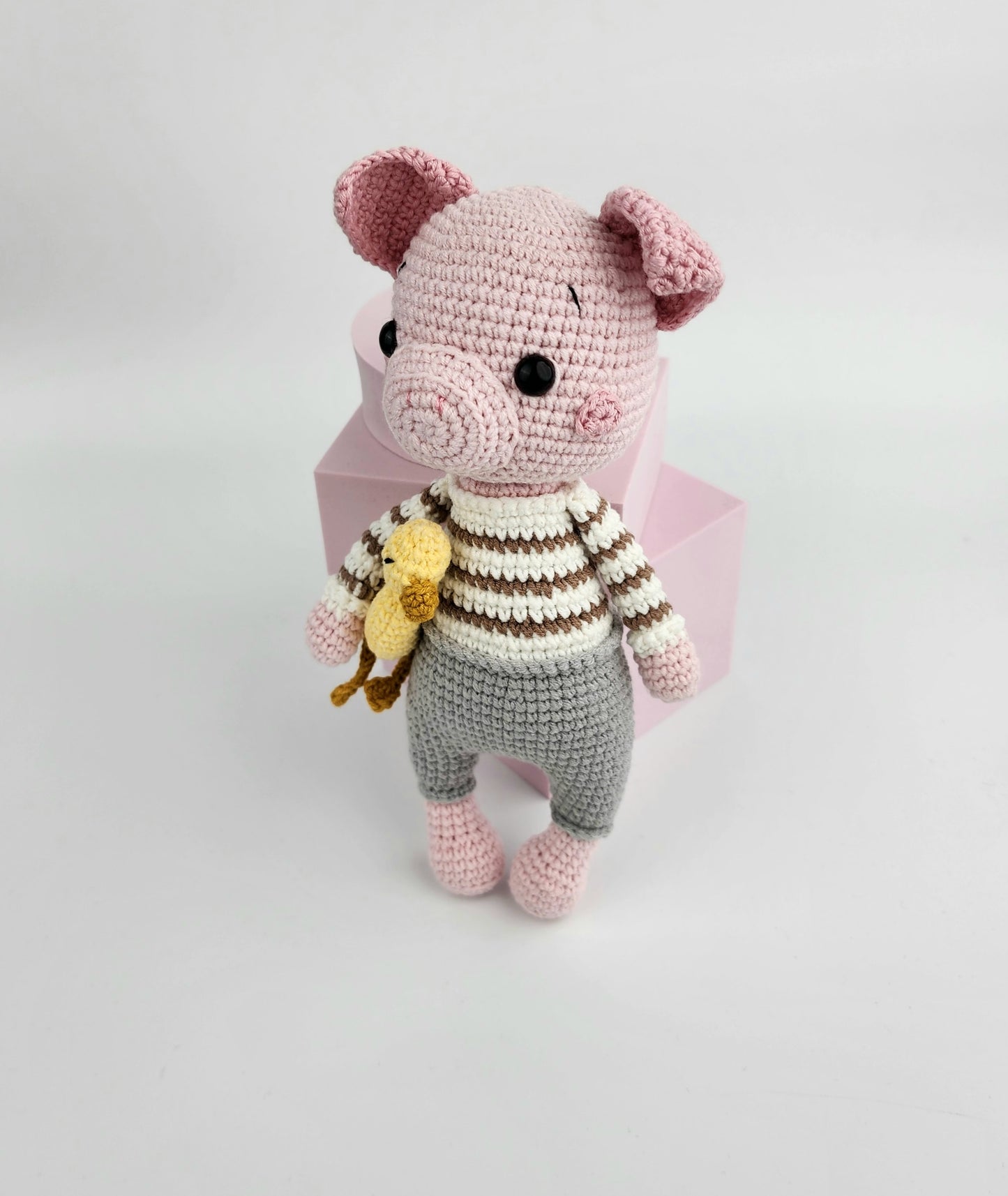 Peter the Pig - Handmade Crochet Soft Toy - Ready to Ship