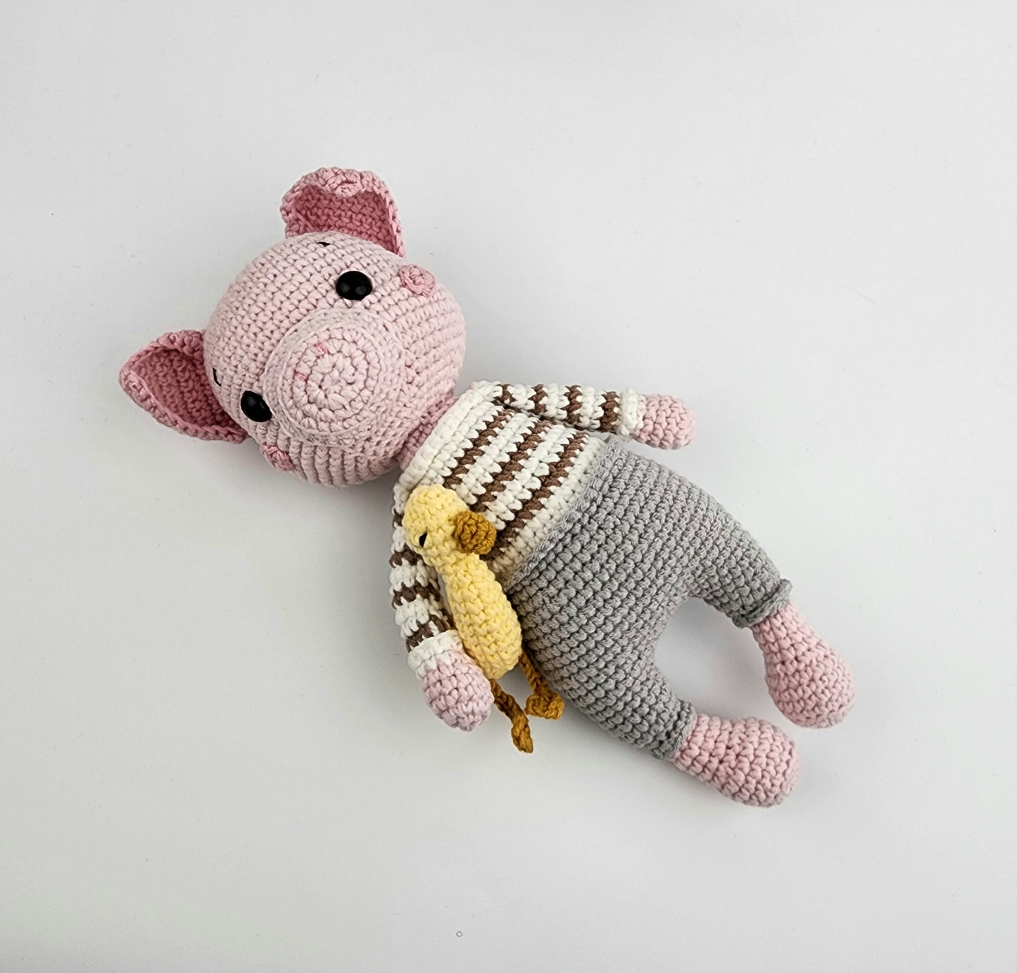 Peter the Pig - Handmade Crochet Soft Toy - Ready to Ship