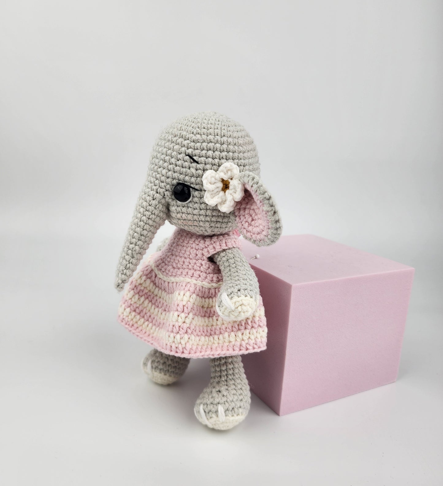 Daisy the Elephant- Handmade Crochet Soft Toy -Ready to ship