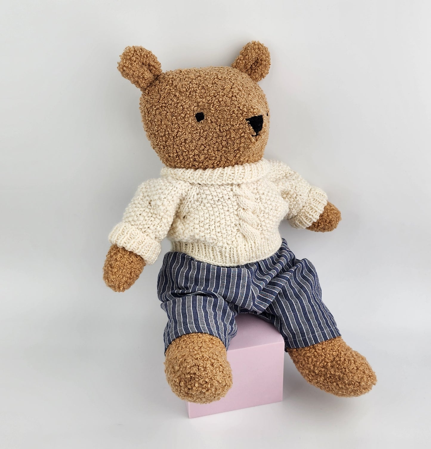 Cuddles the Bear - Handmade Boucle Teddy Bear - Ready to Ship