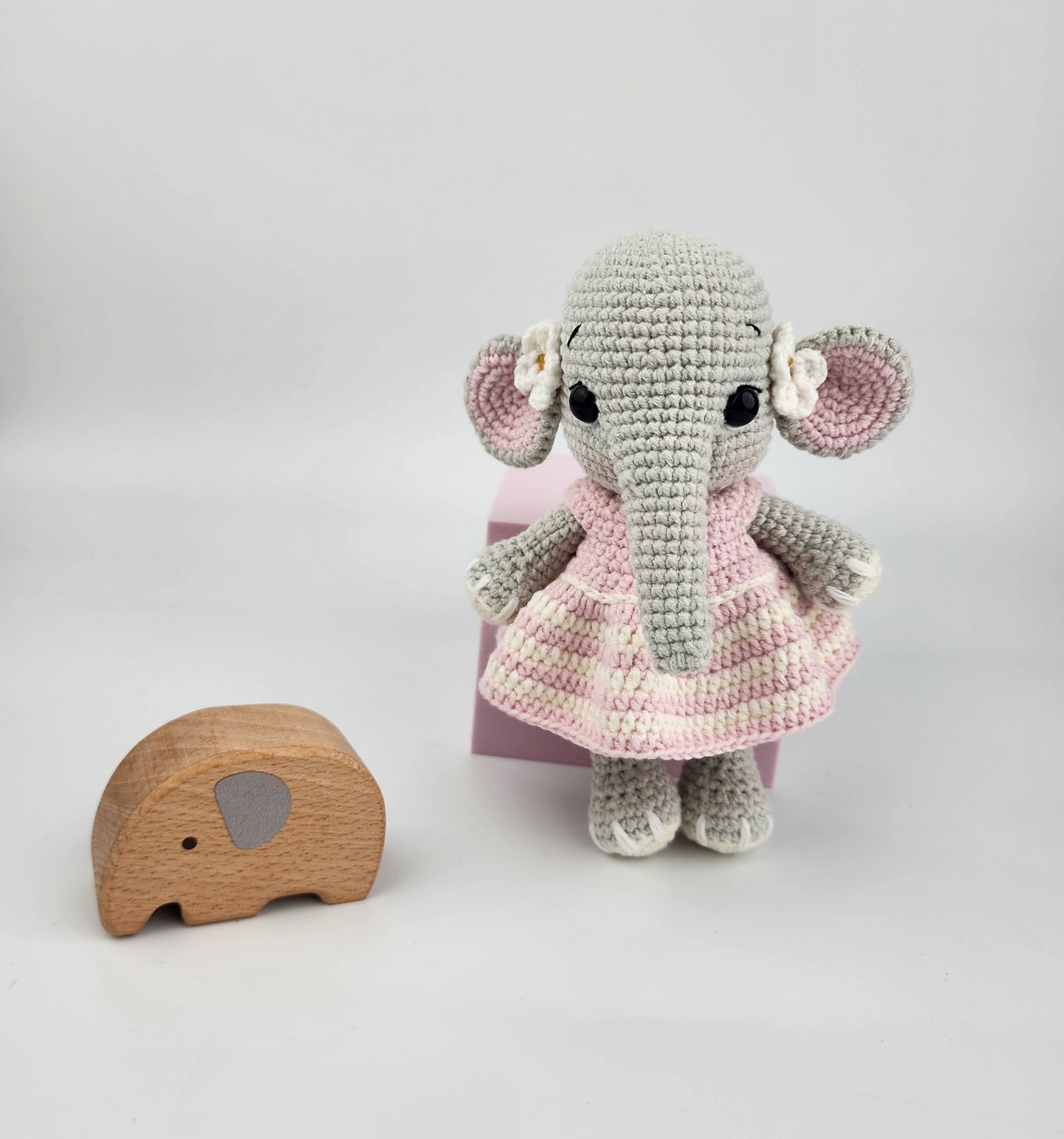 Daisy the Elephant- Handmade Crochet Soft Toy -Ready to ship