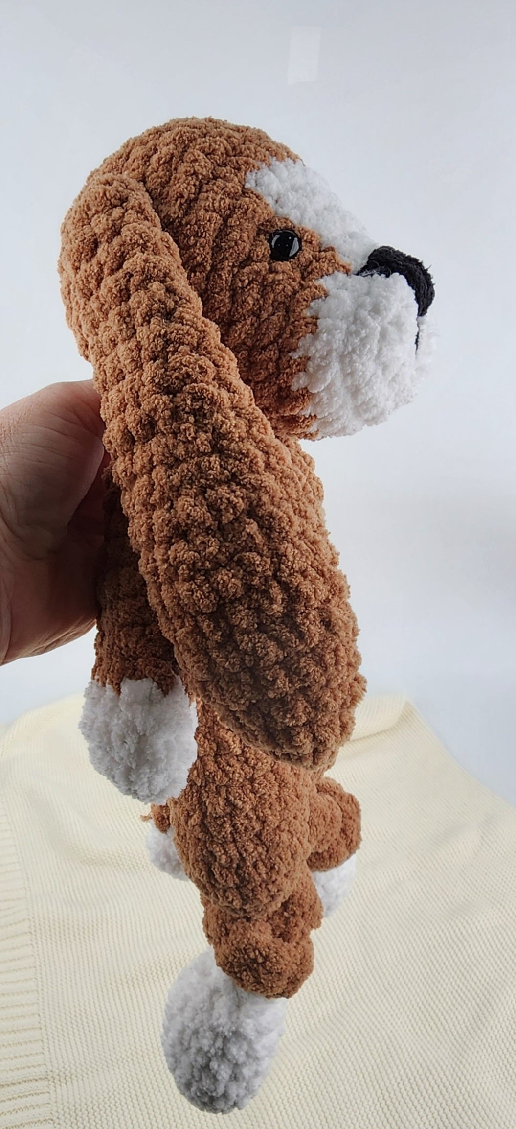 Pre-Order - Charlie the Dog, Plush Snuggler - Handmade Crochet Comforter