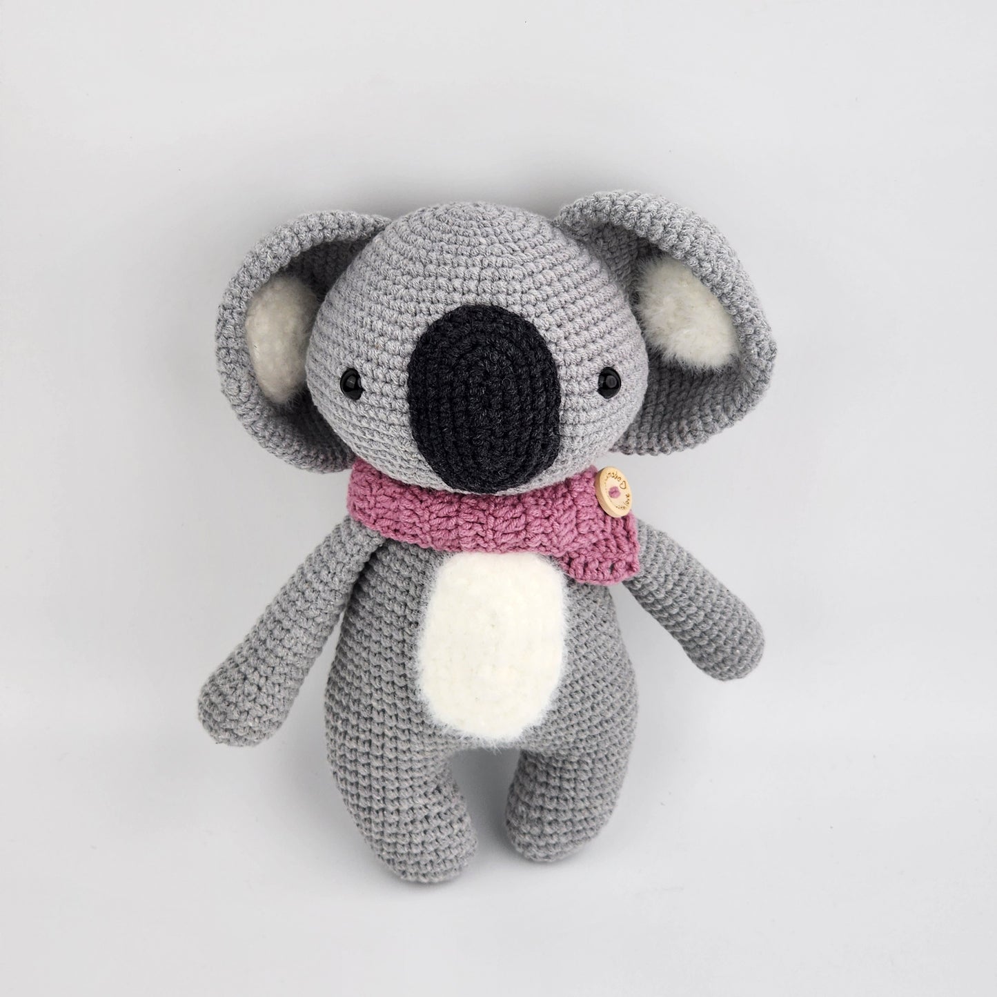 'Cuddles' Koala Bear - Pink Scalf Handmade Crochet Soft Toy