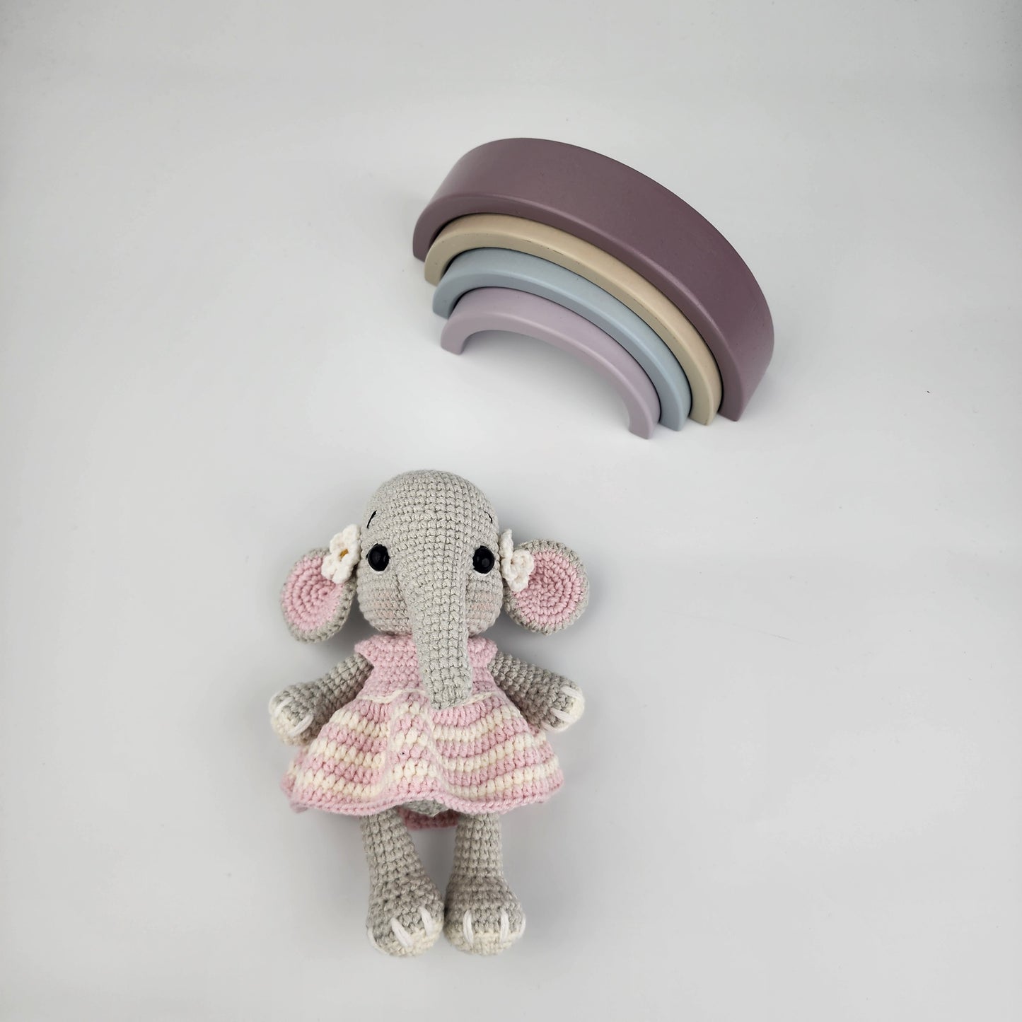 Daisy the Elephant- Handmade Crochet Soft Toy -Ready to ship