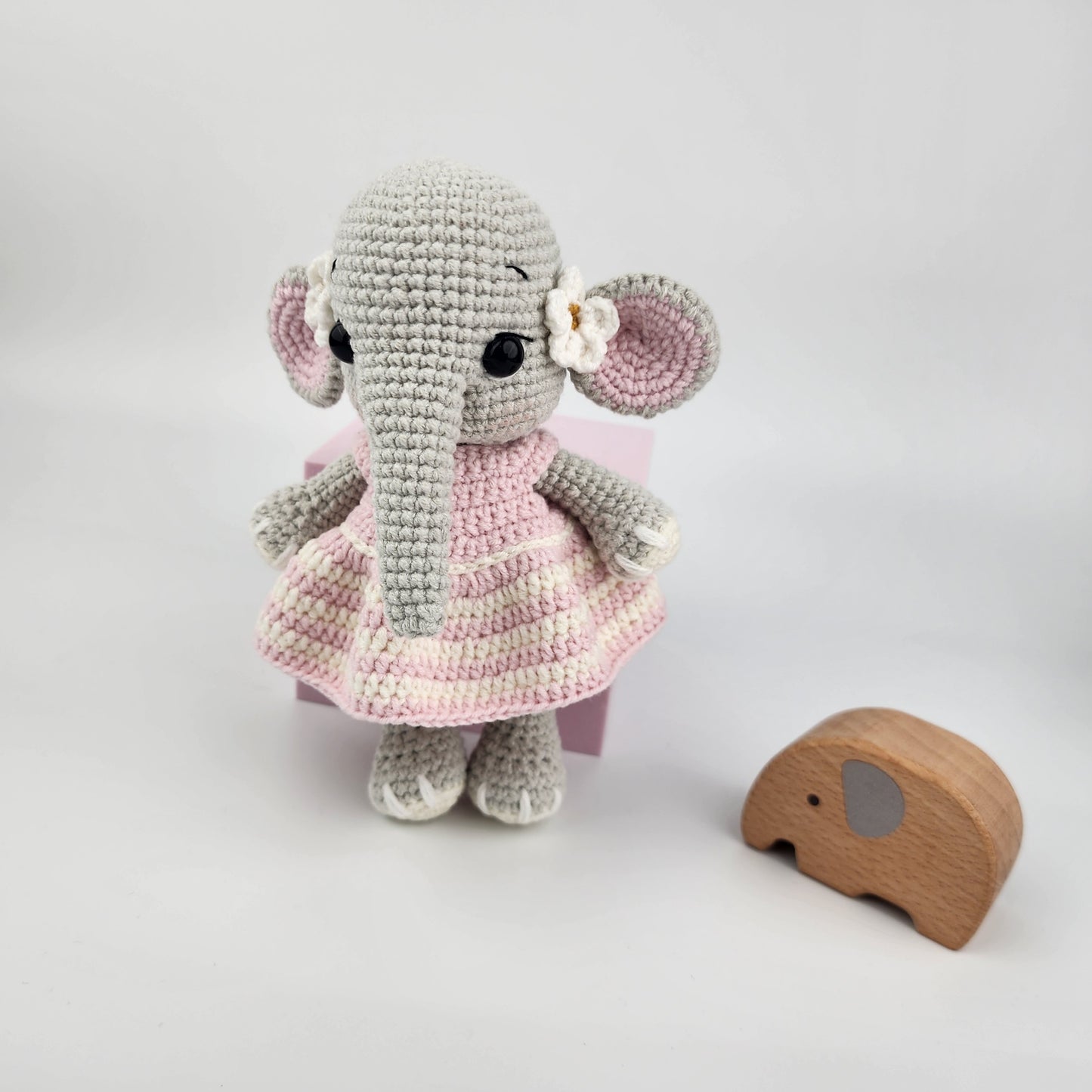 Daisy the Elephant- Handmade Crochet Soft Toy -Ready to ship