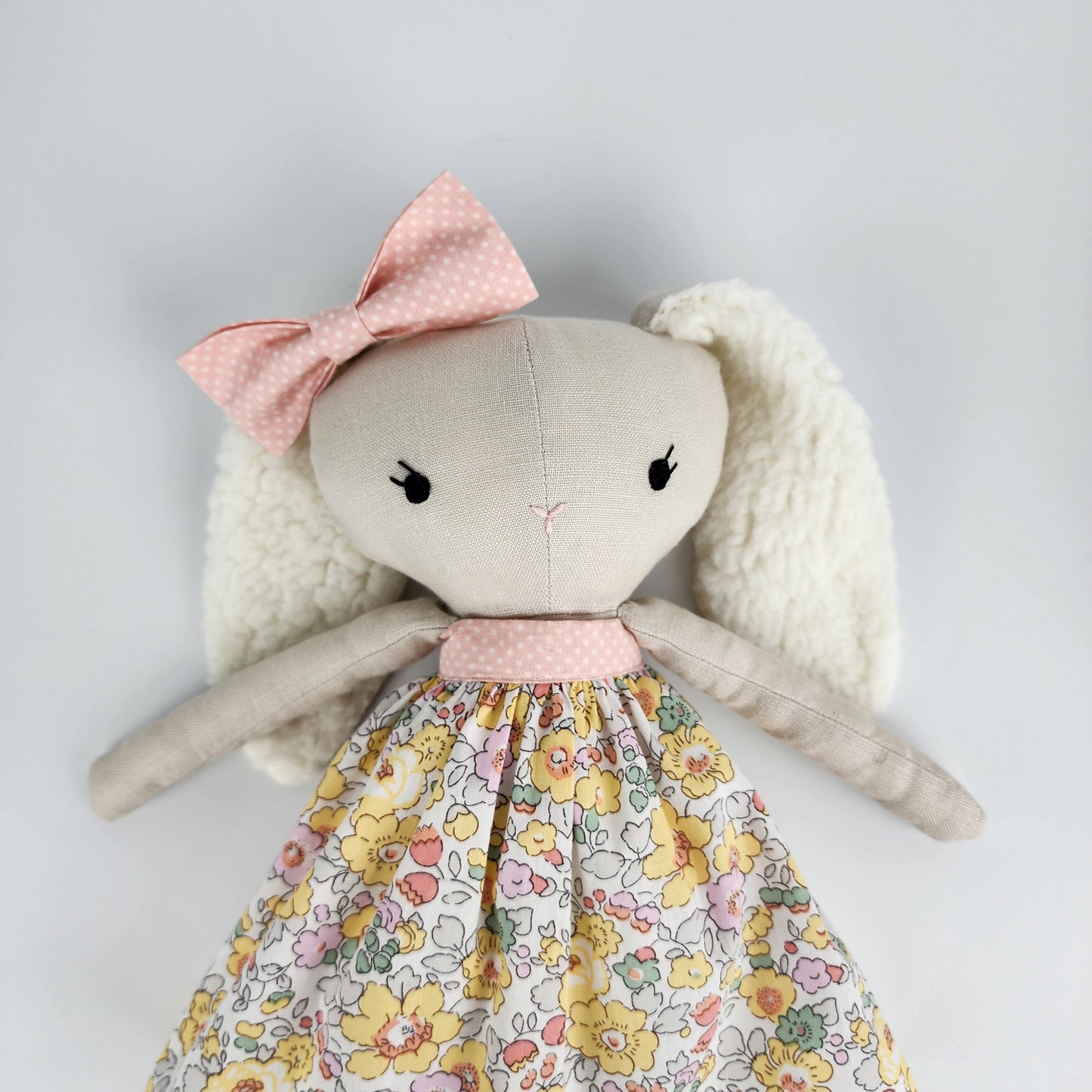 'Sally'' Bunny Doll - Handmade Linen Soft Toy - (Pre-order)