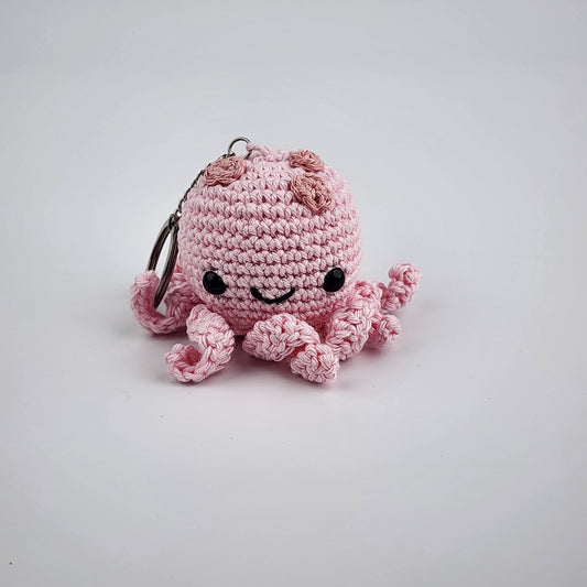 Handmade Pink Octopus Keyring Amigurumi