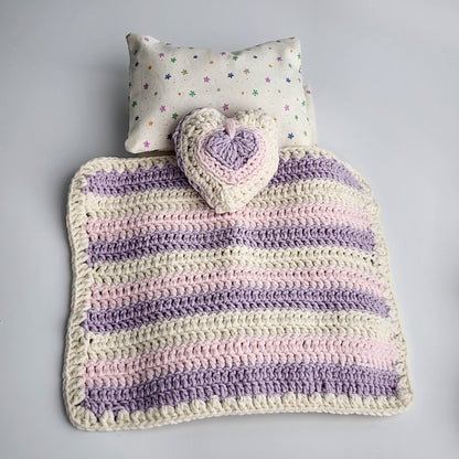 Handmade Crochet Mini Doll Heart Cushion