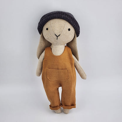 Cool Bunny - Handmade Linen Soft Toy