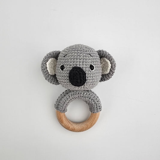 Handmade Crochet Koala Teething Rattle - Pre-Order