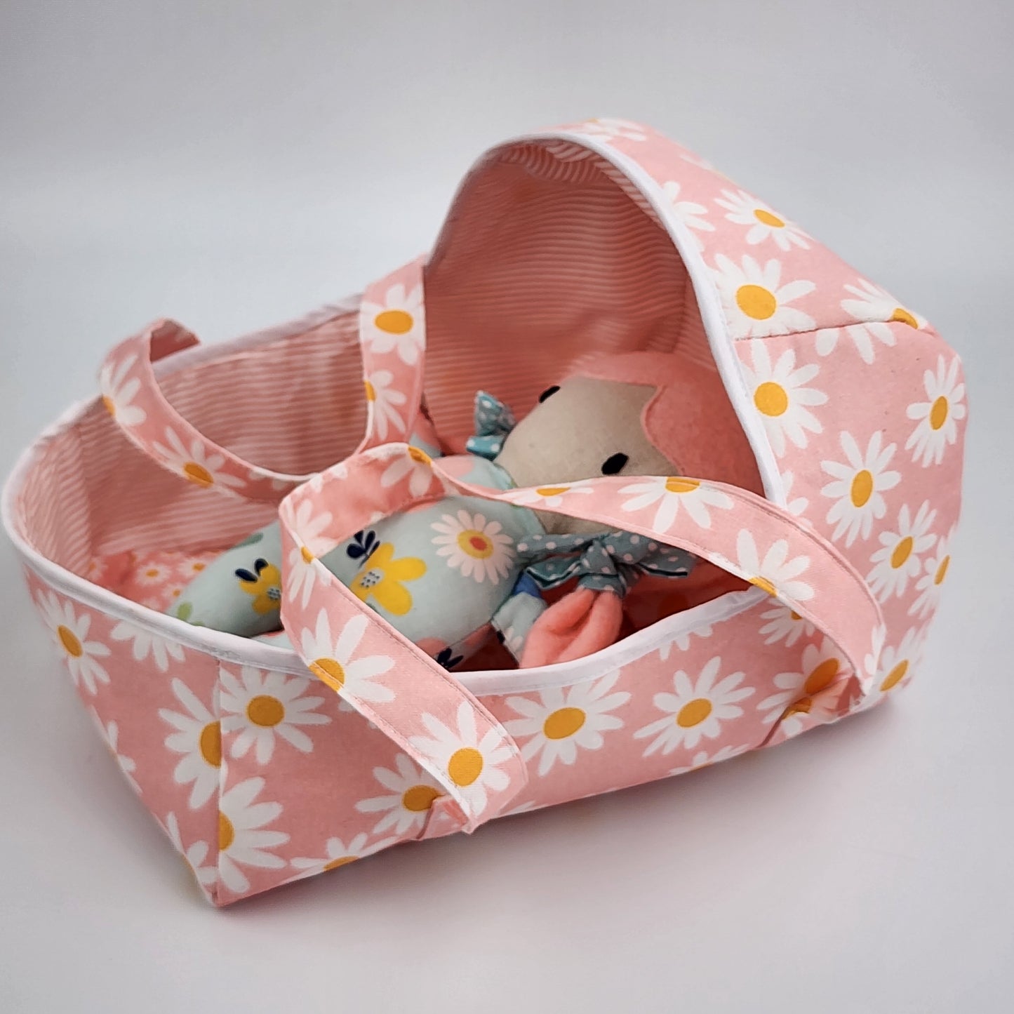 Baby Doll Carrier Cot - Pink Daisy Print