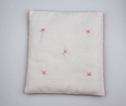 Daisy Cotton Reversible Doll Quilt/Blanket - Pink