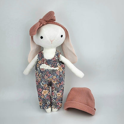 Bunny In Overalls Handmade Soft Doll