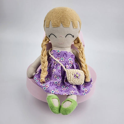 BUNDLE 'Chloe' - 27cm Handmade Cloth Doll + two extra outfits