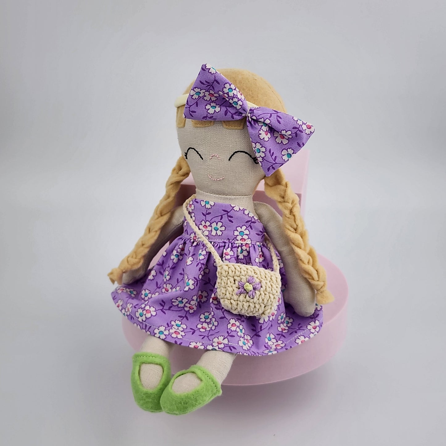 BUNDLE 'Chloe' - 27cm Handmade Cloth Doll + two extra outfits