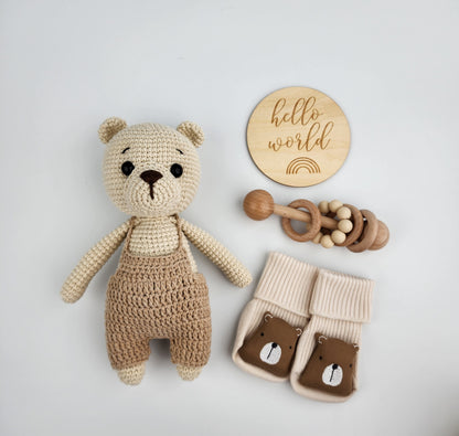 Pre-Order - Hello World Teddy Bear Baby Gift Box Hamper