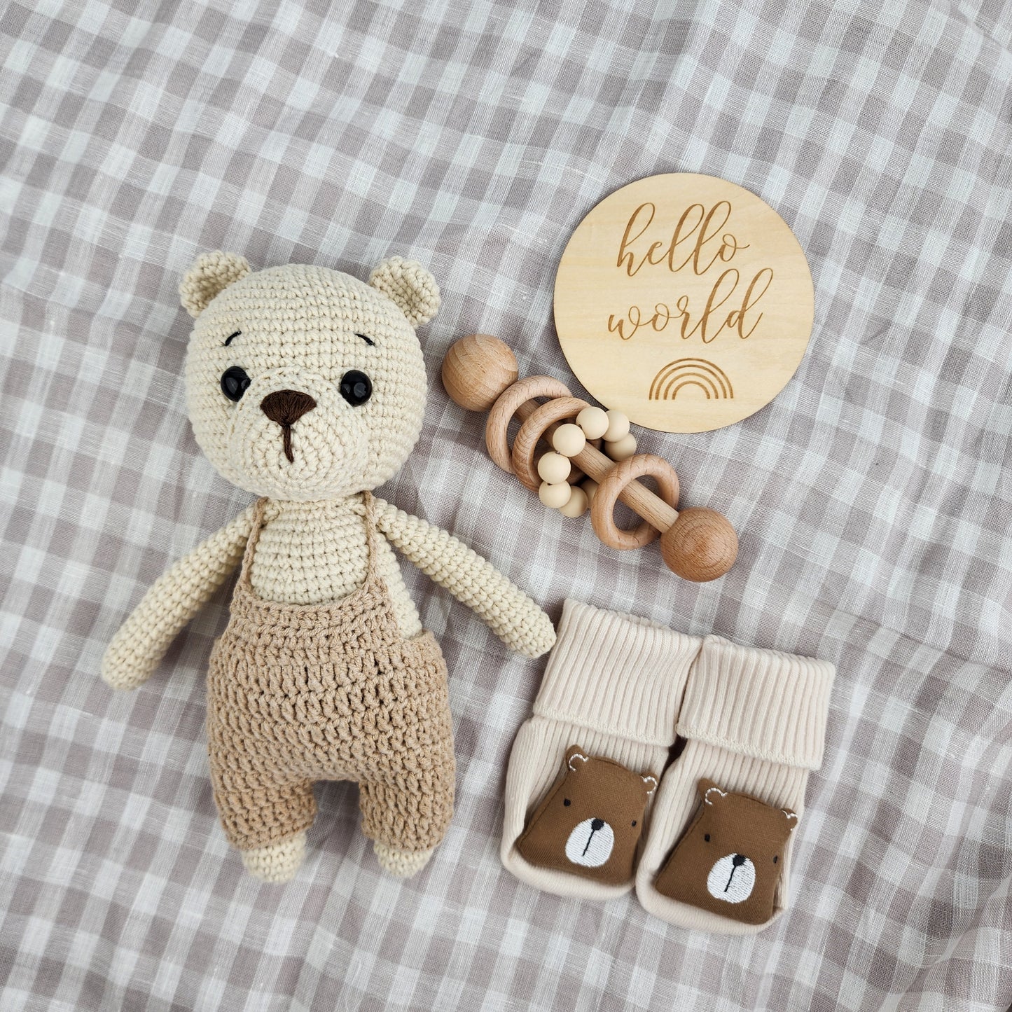 Pre-Order - Hello World Teddy Bear Baby Gift Box Hamper