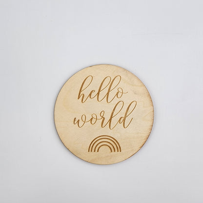 'Hello World' Wooden Plaque