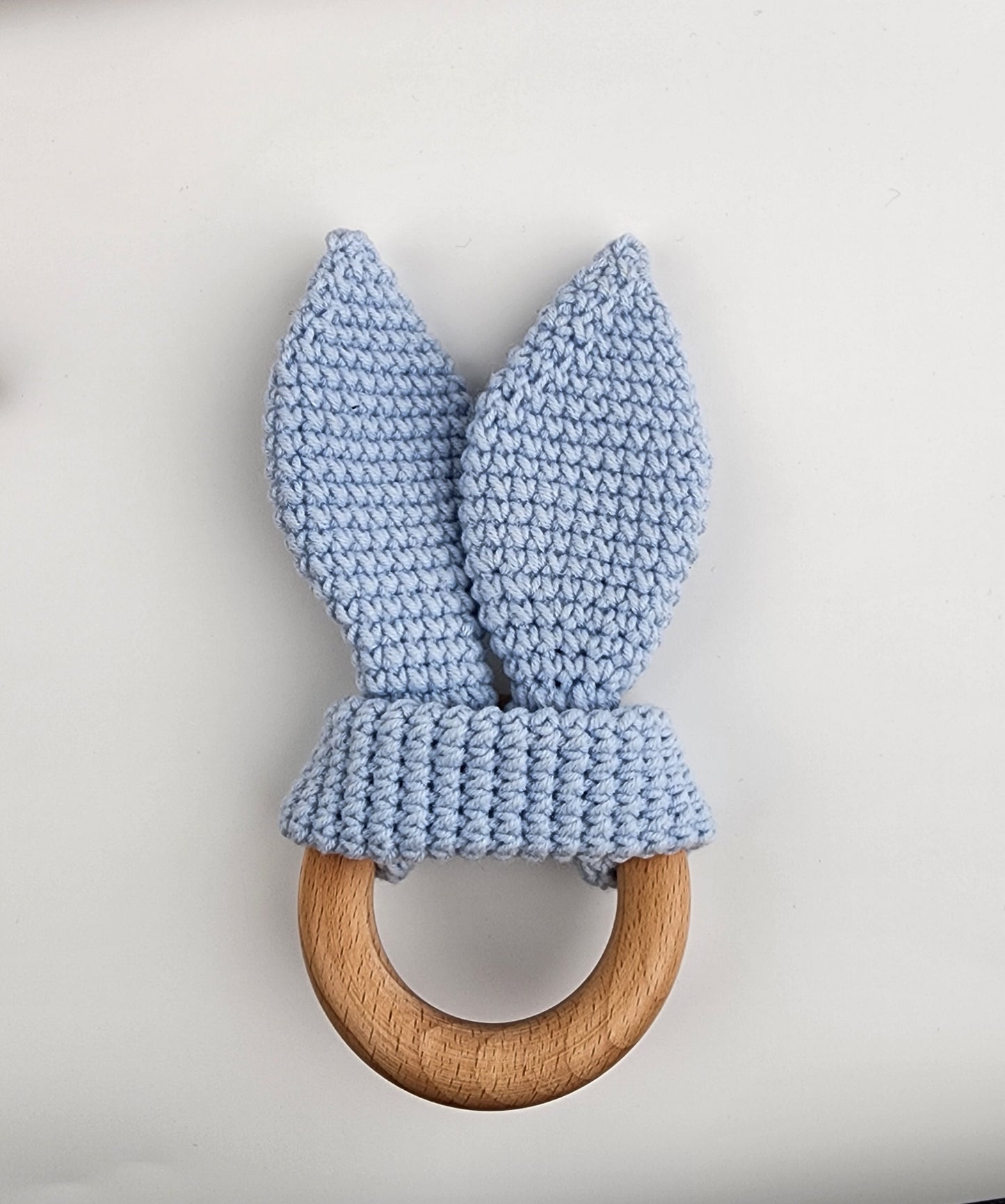 Bunny Ears - Handmade Crochet Baby Teething Ring