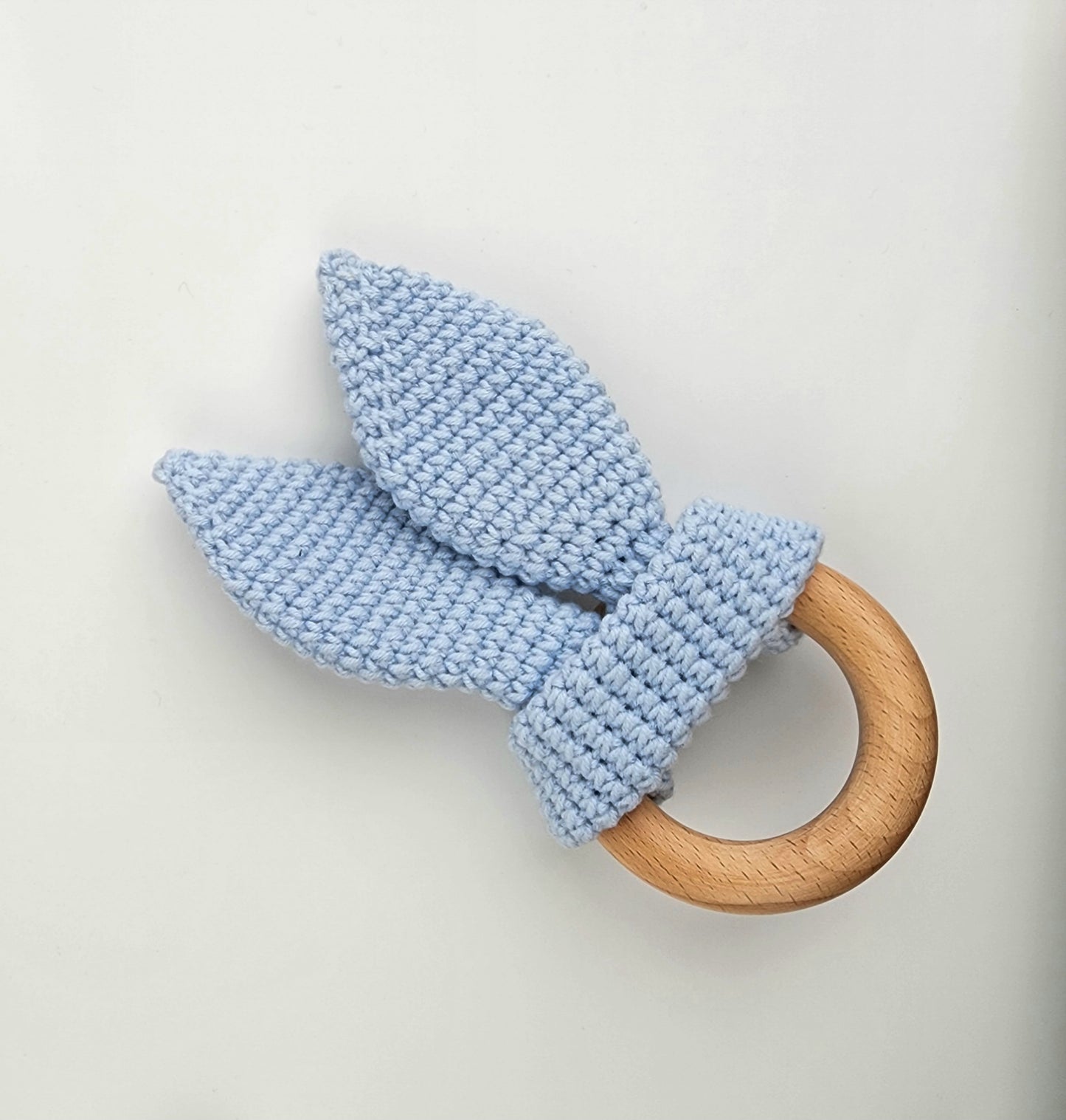 Bunny Ears - Handmade Crochet Baby Teething Ring