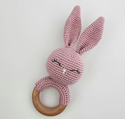 Bunny Baby Rattle - Pink