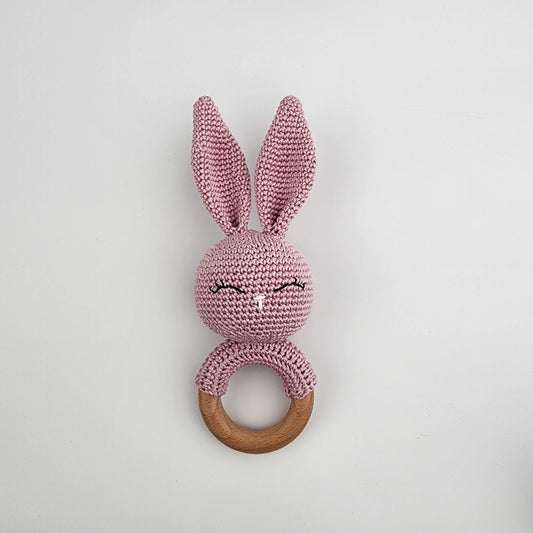 Bunny Baby Rattle - Pink