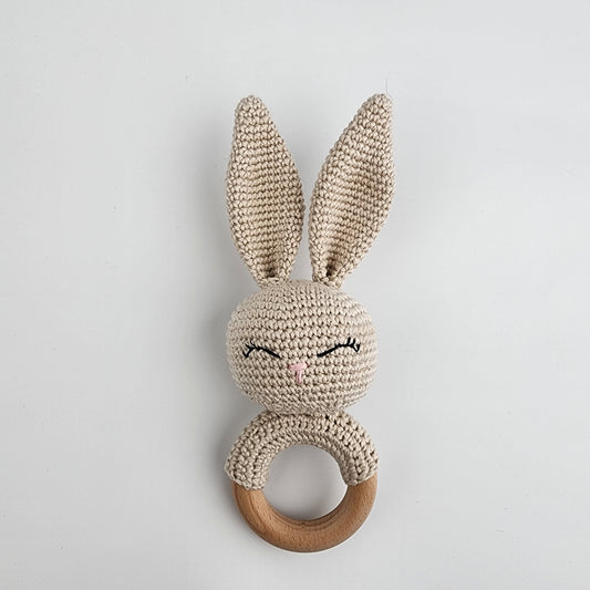 Bunny Baby Rattle - Natural