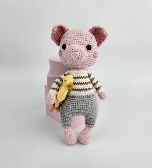 Peter the Pig - Handmade Crochet Soft Toy