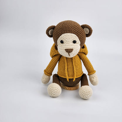 Pre-Order - Bobo the Monkey - Handmade Crochet Soft Toy