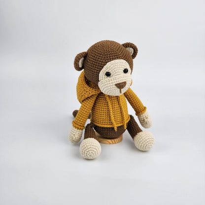 Pre-Order - Bobo the Monkey - Handmade Crochet Soft Toy