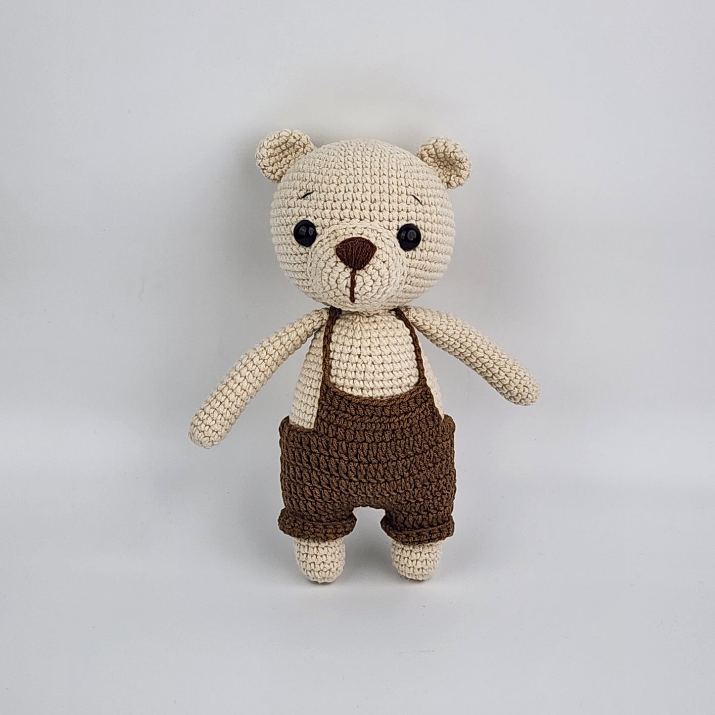 Pre-order - Handmade Crochet Teddy Bear Soft toy - Brown Overalls