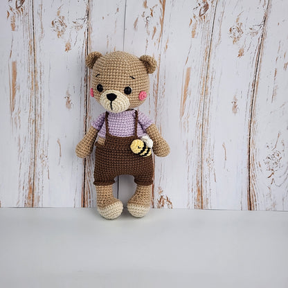 Pre-Order - Honey Bee Bear - Handmade Crochet Soft Toy