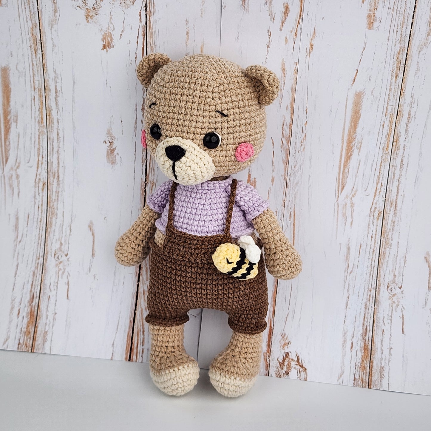 Pre-Order - Honey Bee Bear - Handmade Crochet Soft Toy