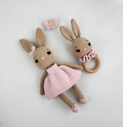 Pre-order - Sweet Bunny Baby Gift Box - Handmade Crochet Soft Toys