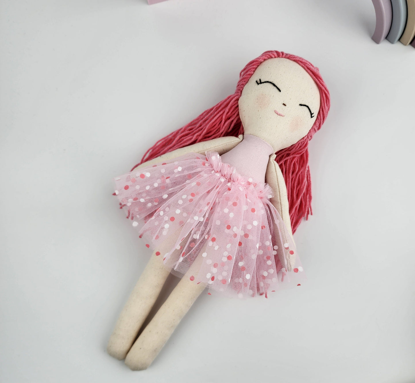 Pretty in Pink Handmade Fabric Doll