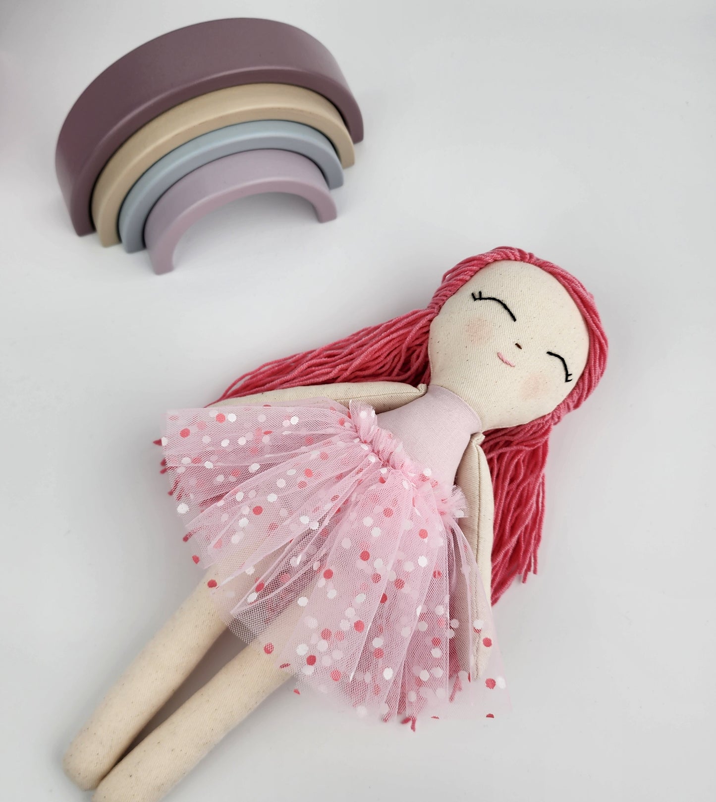 Pretty in Pink Handmade Fabric Doll