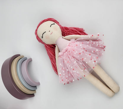 Pretty in Pink Handmade Fabric Doll