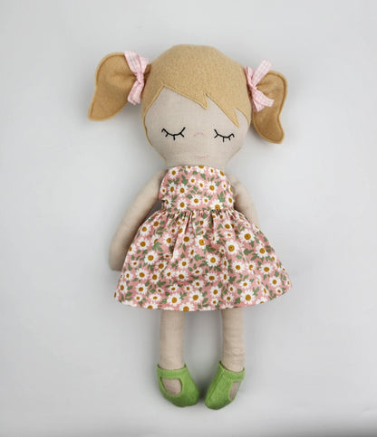 BUNDLE 'Cynthia'- Large 36cm Handmade Cloth Doll + one extra dress and shoes