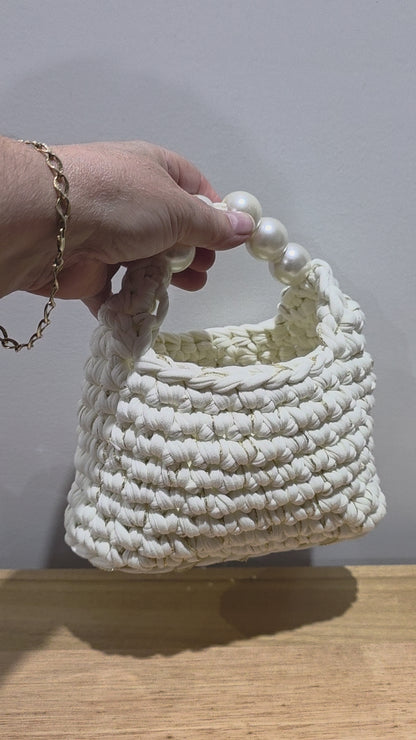 New Pearly White Crochet Bag