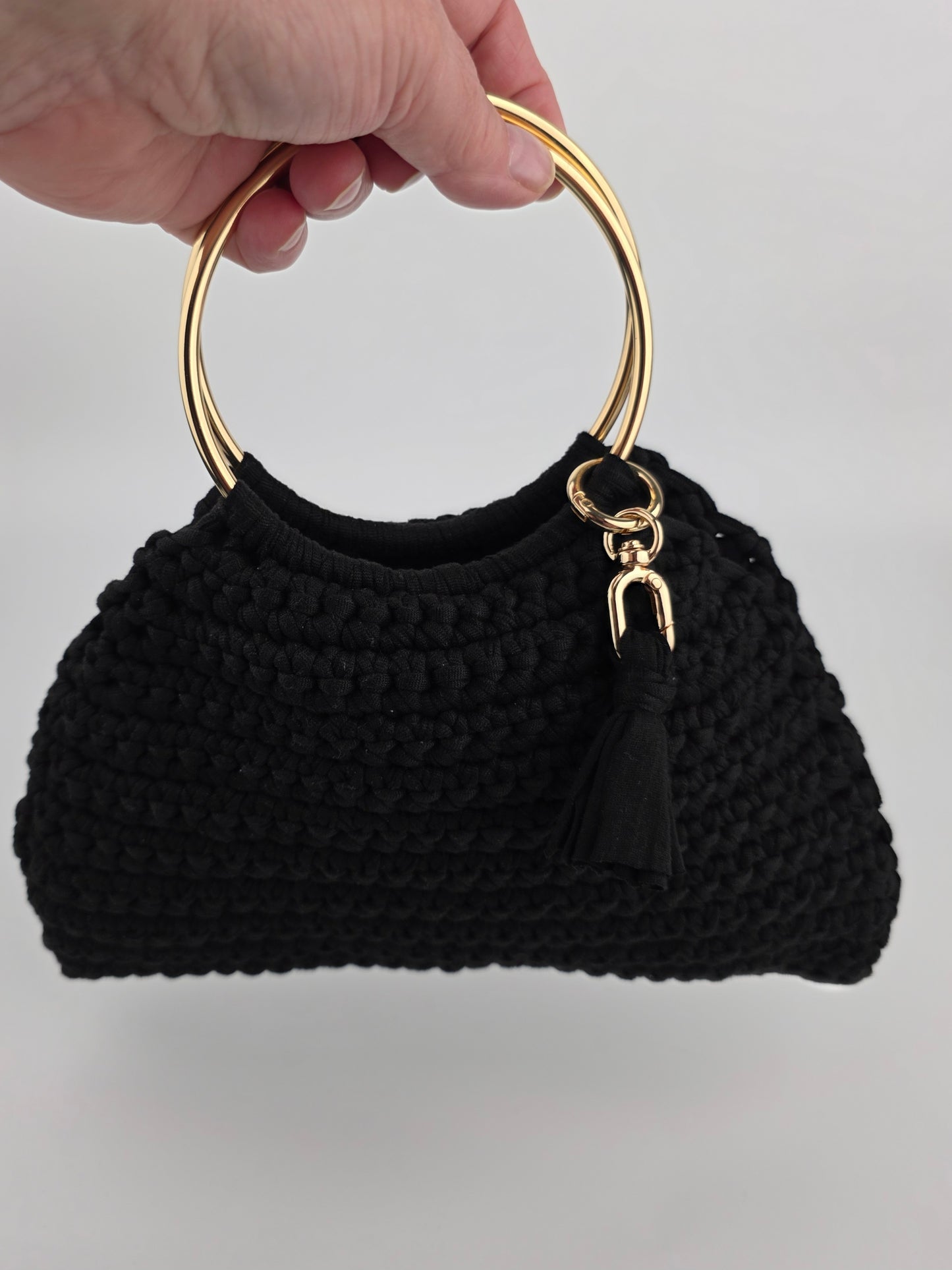 'Midnight' Stylish Day or Evening Crochet Handbag - Ready to Ship