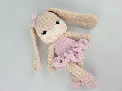 Bunny Ballerina Plush Doll - Handmade Crochet Soft Toy - Ready to Ship
