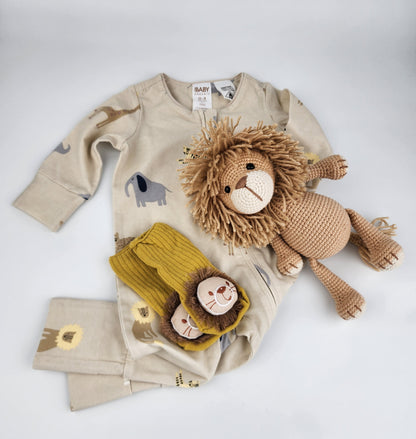 Lion Baby Gift Box Hamper - Handmade Soft Toy - Ready to Ship