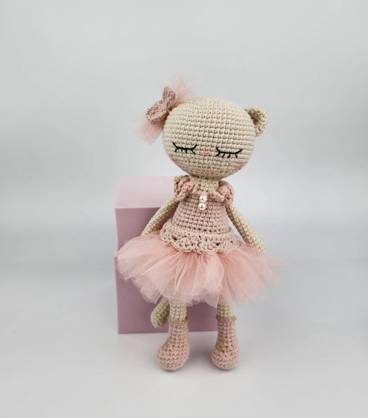 Pre-Order - Lulu - Handmade Crochet Cat Doll