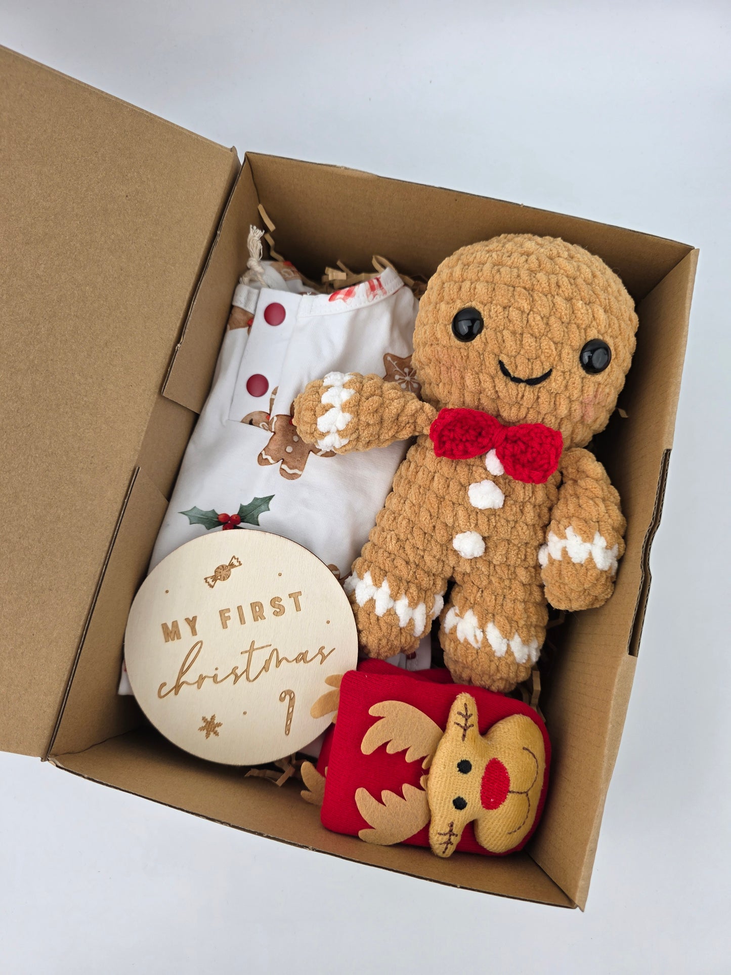 Baby's First Christmas - Gingerbread Man Gift Box Hamper - Ready to ship