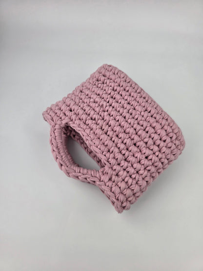 Mauvey Pink Crochet Hand/shoulder bag