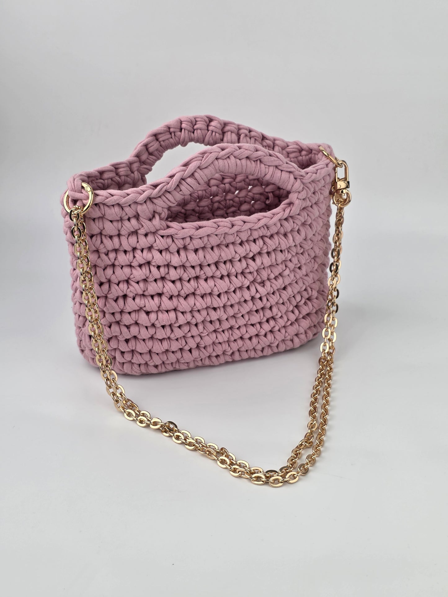 Mauvey Pink Crochet Hand/shoulder bag
