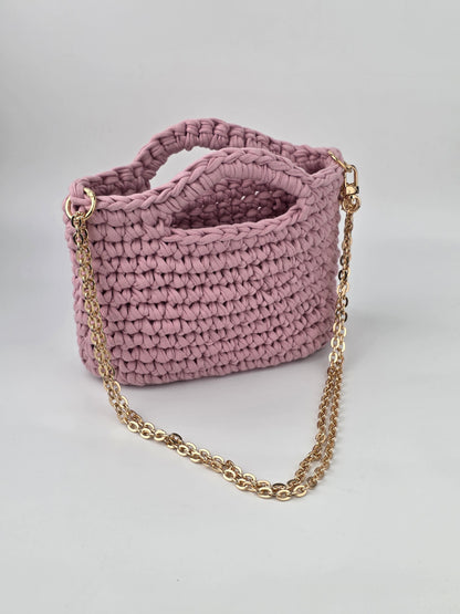 Mauvey Pink Crochet Hand/shoulder bag