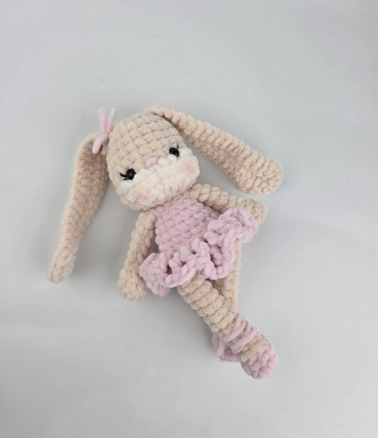 Bunny Ballerina Plush Doll - Handmade Crochet Soft Toy - Ready to Ship