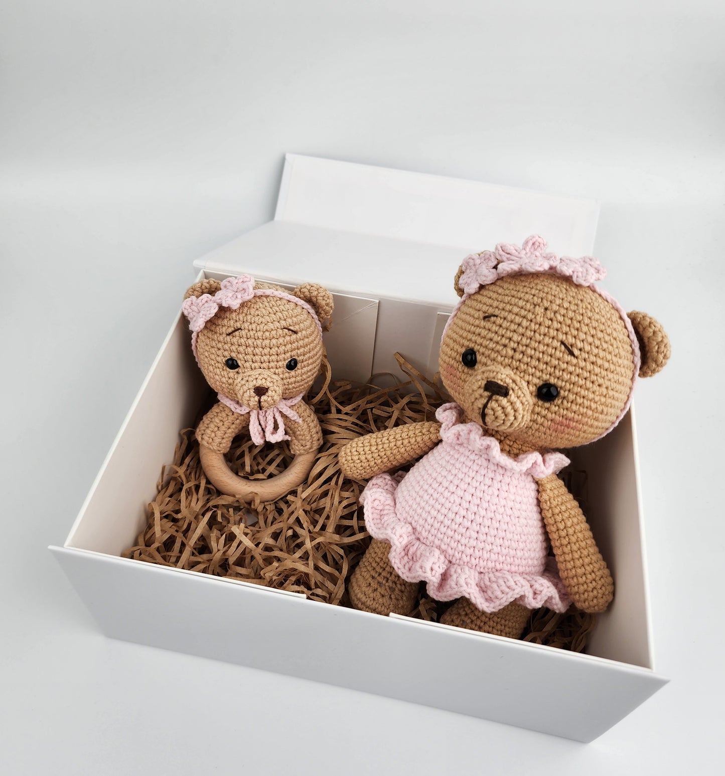 Pre-Order- Ballerina Teddy and Rattle Gift Box - Handmade Soft Toys